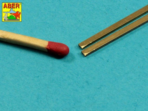 Tiges carrées en laiton Aber KR-15, longueur 1,5 mm, 245 mm x 2 pièces. – image 2