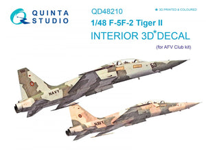 Intérieur imprimé en 3D et coloré sur papier décalcomanie Quinta Studio QD48210 F-5F-2 (AFV club) 1/48