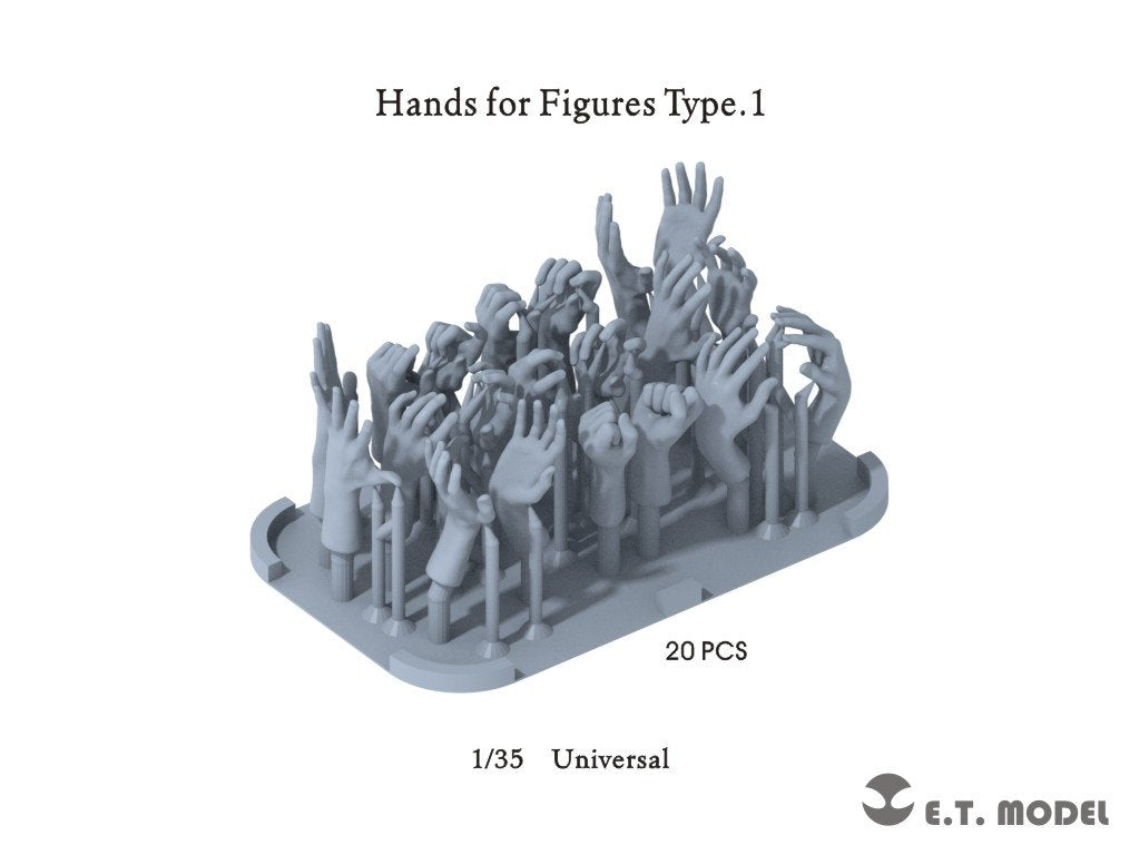 Mains ET Model P35-320 pour figurines Type 1 (Impression 3D) 1/35