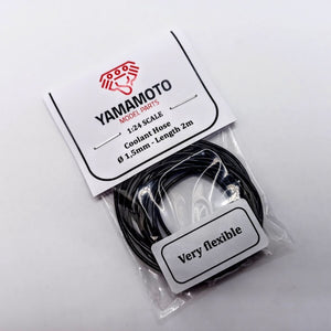 Tuyau de refroidissement Yamamoto Model Parts YMPTUN78, noir, 1,5 mm, 2 m, très flexible, échelle 1/24