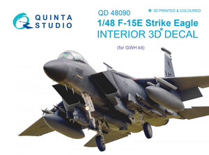 Intérieur imprimé en 3D et coloré sur papier décalcomanie Quinta Studio QD48090 F-15E (pour kit GWH) 1/48