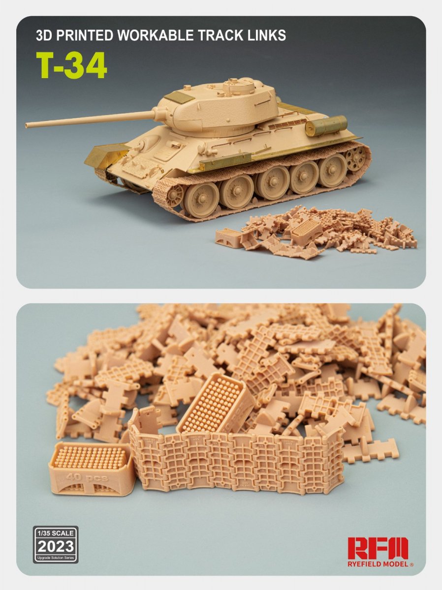 Rye Field Model 2023 T-34 - Chenilles fonctionnelles imprimées en 3D - Échelle 1/35 – immagine 2