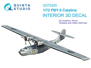 Quinta Studio QD72225 PBY-5 Catalina 3D-Printed &amp; coloured Interior on decal paper (Academy) 1/72