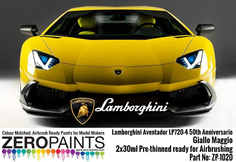 Zero Paints ZP-1020GIALLO Lamborghini Aventador LP720-4 50ème Anniversaire 50 Giallo Maggio Ensemble de Peinture 2x30ml – image 2