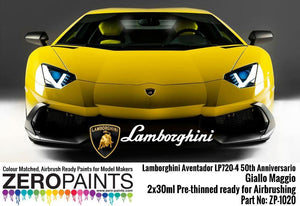 Zero Paints ZP-1020GIALLO Lamborghini Aventador LP720-4 50ème Anniversaire 50 Giallo Maggio Ensemble de Peinture 2x30ml – image 2