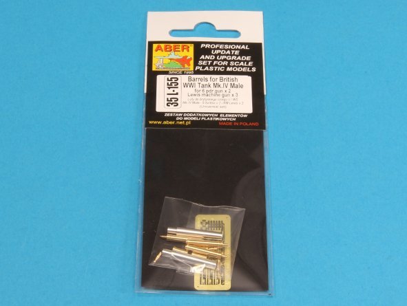 Canons Aber 35L-155 pour char britannique Mark IV de la Première Guerre mondiale – Mâle (1/35) – image 8