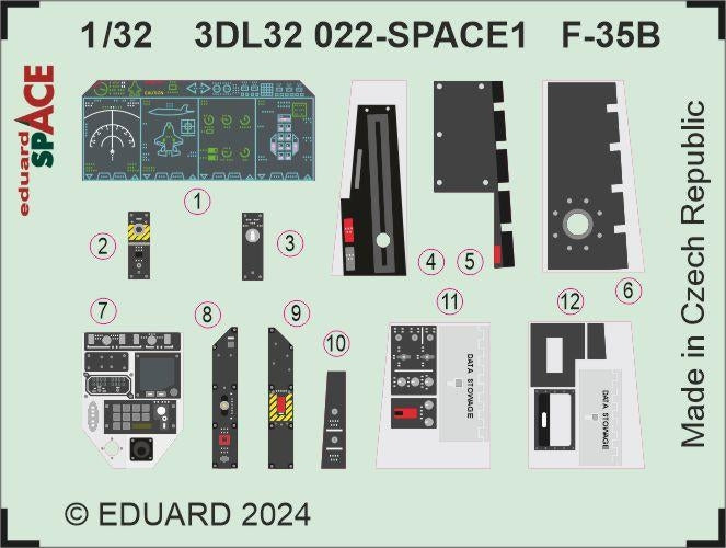 Eduard 3DL32022 F-35B SPACE TRUMPETER 1/32 – immagine 2
