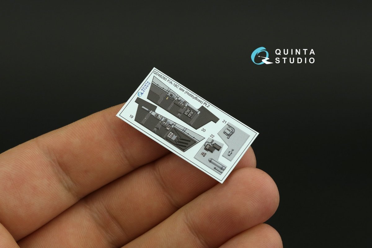 Intérieur imprimé en 3D et coloré sur papier décalcomanie Quinta Studio QD48280 F/A-18C (version tardive) (HobbyBoss) 1/48 – image 11