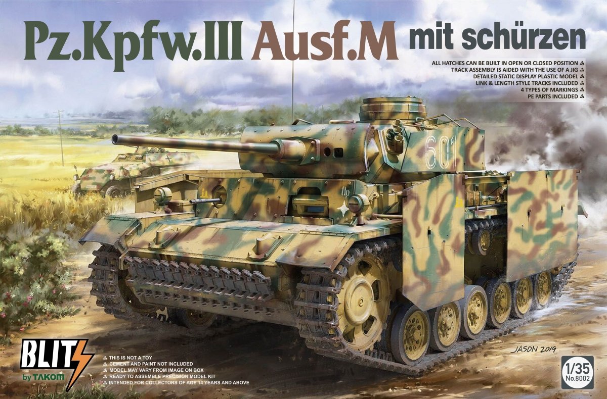 Takom 8002 Pz.Kpfw.III Ausf.M avec Schürzen 1/35