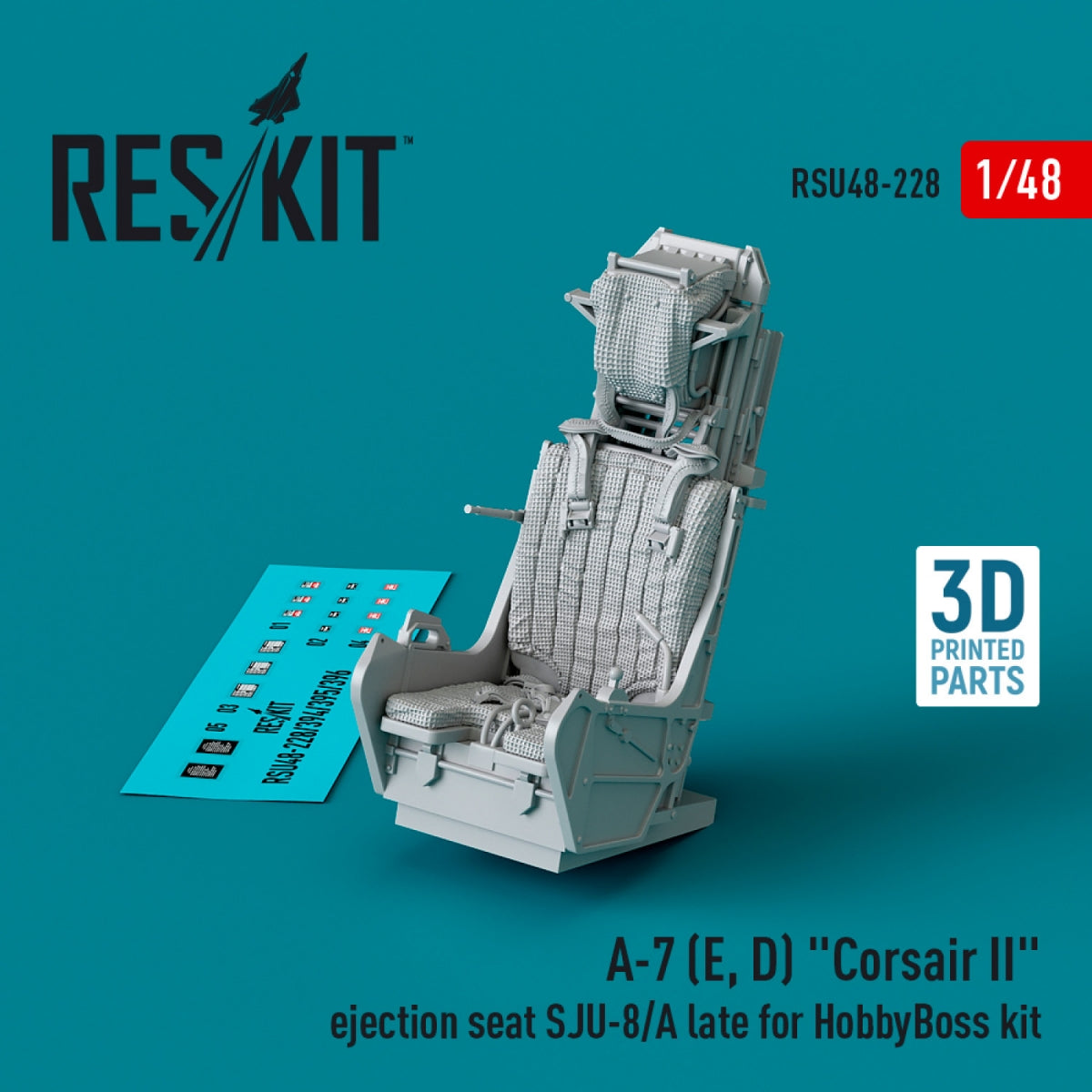 RESKIT RSU48-0228 A-7 (E, D) « Corsair II » siège éjectable SJU-8/A (version tardive pour kit HobbyBoss) (Impression 3D) 1/48