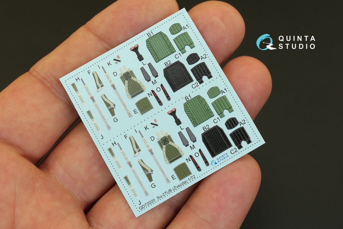 Quinta Studio QD72020 Su-27UB 3D-Printed &amp;amp; coloured Interior on decal paper (for Zvezda kit) 1/72 – zdjęcie 5