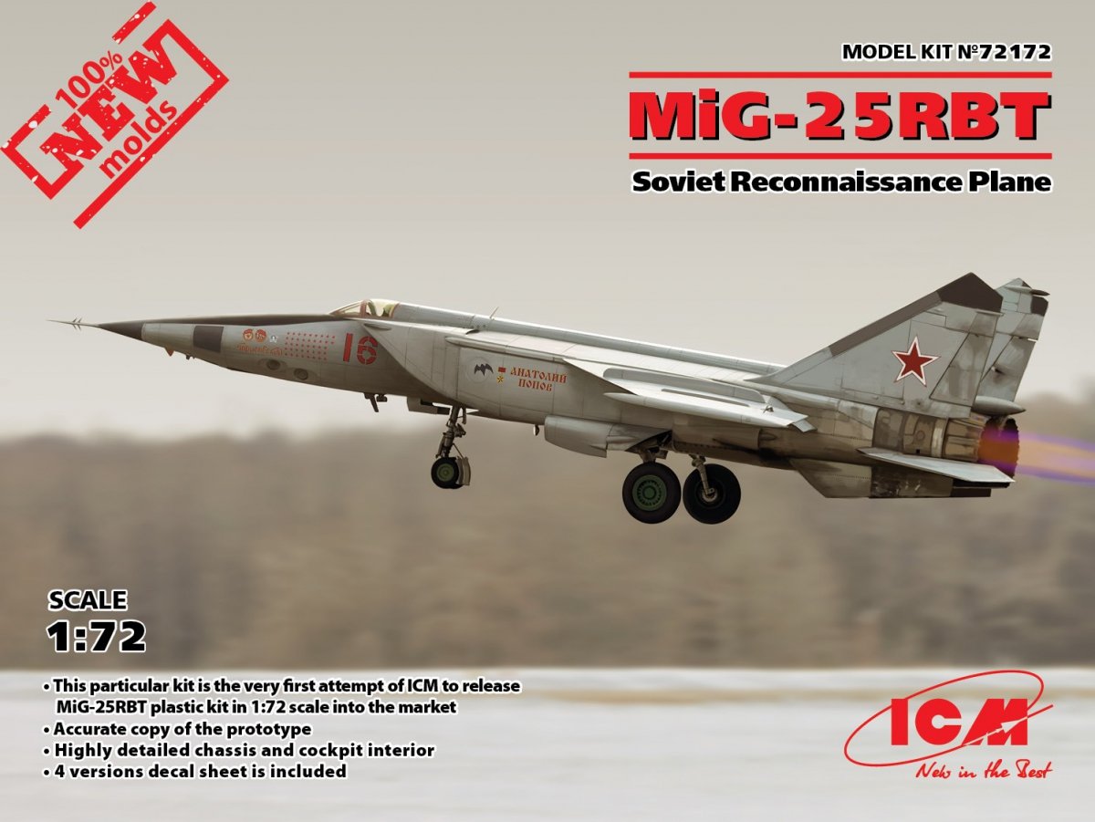 ICM 72172 MiG-25 RBT, avion de reconnaissance soviétique (1/72)