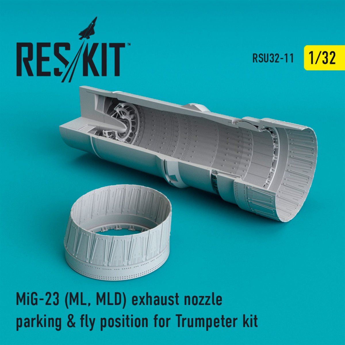 RESKIT RSU32-0011 MIG-23 (ML, MLD) EXHAUST NOZZLE PARKING & FLY POSITION FOR TRUMPETER KIT 1/32