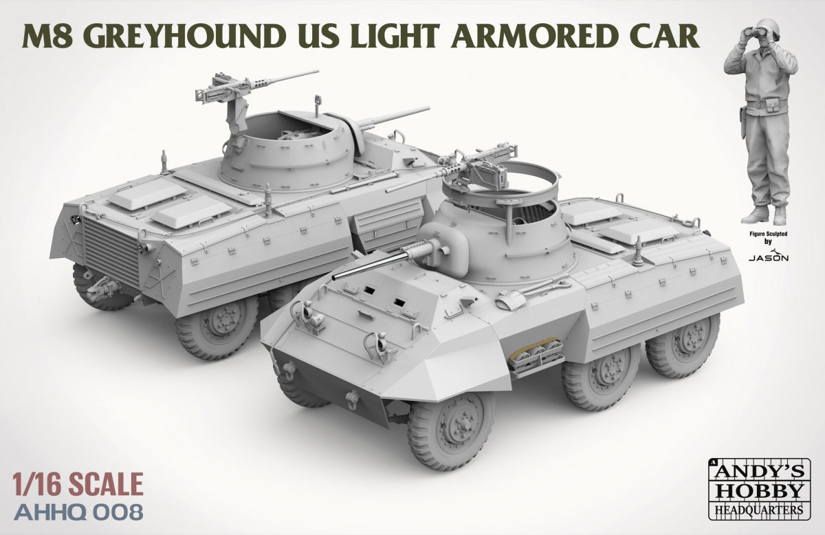 Andy&amp;#39;s Hobby Headquarters AHHQ-008 M8 Greyhound Voiture blindée légère américaine 1/16  – immagine 5