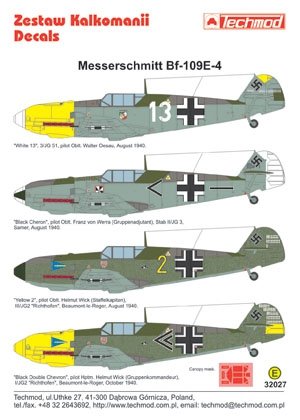Techmod 32027 - Messerschmitt Bf 109E-4 1/32 – zdjęcie 2