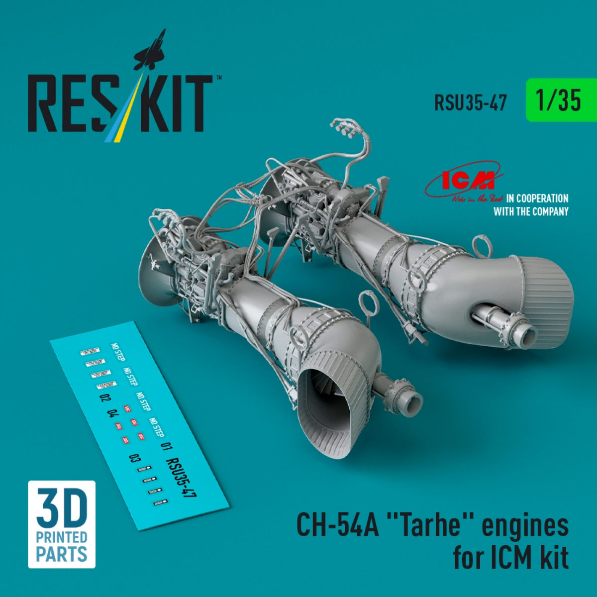 Moteurs RESKIT RSU35-0047 CH-54A "Tarhe" pour kit ICM (imprimé en 3D) 1/35