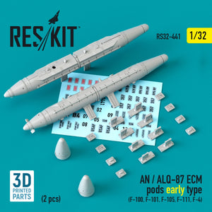 RESKIT RS32-0441 AN / ALQ-87 ECM NATURES PREMIÈRE VERSION (2 PIÈCES) (F-100, F-101, F-105, F-111, F-4) (IMPRIMERIE 3D) 1/32