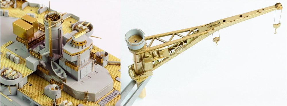 Pontos 35023FN USS BB-34 New York 1944 Kit de détails (avec pont couleur teck, canons, résine, photodécoupe)  – Bild 21