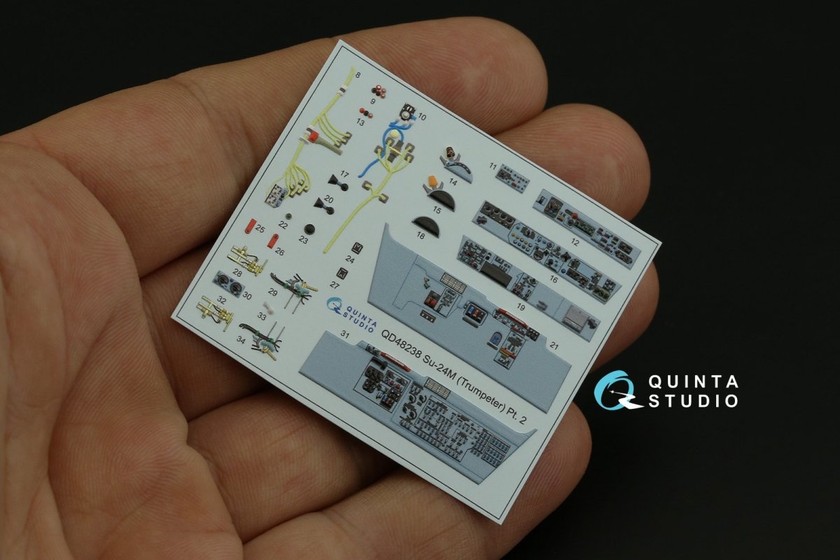 Intérieur imprimé en 3D et coloré sur papier décalcomanie Quinta Studio QD48238 Su-24M (Trumpeter) 1/48 – image 11