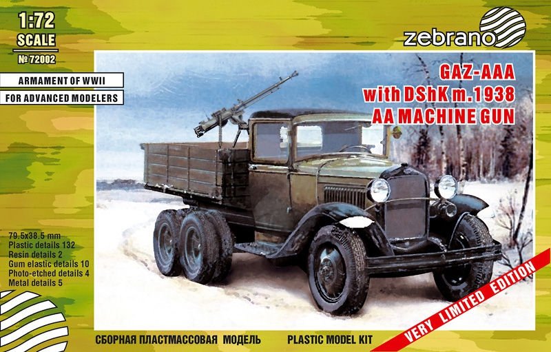 Zebrano 72002 GAZ-AAA avec DSHK m.1938 1/72