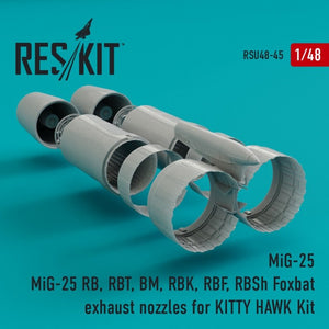 RESKIT RSU48-0045 Buses d&amp;#39;échappement Foxbat pour maquette Kitty Hawk au 1/48 des MiG-25 RB, RBT, BM, RBK, RBF et RBSh