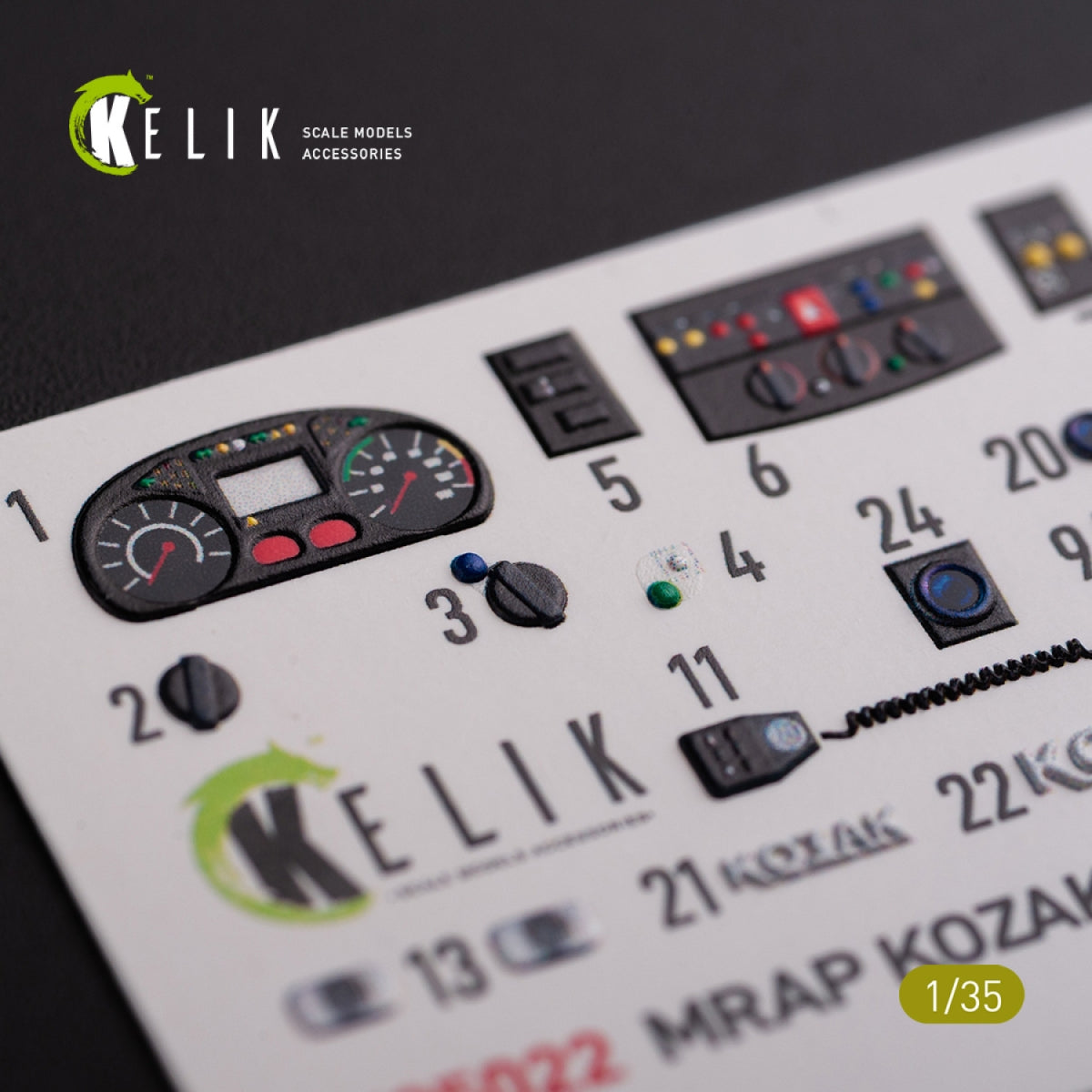 Décalcomanies 3D KELIK K35022 Kozak-001 MRAP ukrainien pour maquette ICM au 1/35 – image 6