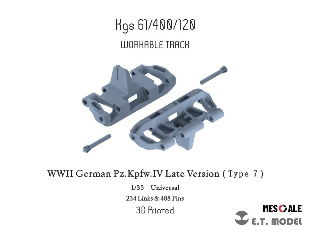 ET Model P35-049 WWII German Pz.Kpfw.IV Late Version (Type 7) Worker Track (Impression 3D) 1/35