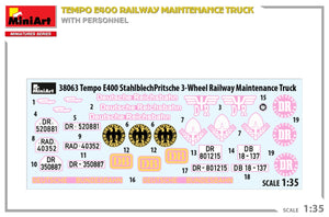 MiniArt 38063 Tempo E400 railway maintenance truck with personnel 1/35 – zdjęcie 3