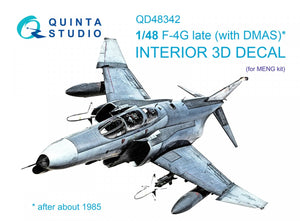 Intérieur imprimé en 3D et coloré sur papier décalcomanie Quinta Studio QD48342 F-4G tardif (Meng) 1/48