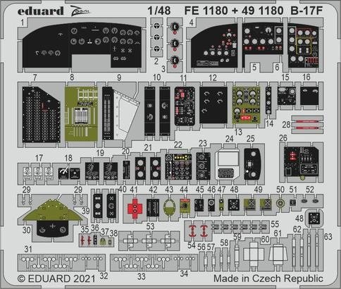 Cockpit Eduard 491180 B-17F HKM 1/48 – immagine 2