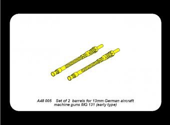 Aber A48 005 Ensemble de 2 canons pour mitrailleuses d&amp;#39;avion allemandes de 13 mm MG 131 (type ancien) (1/48) – image 4