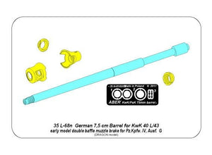 Canon Aber 35L-068N de 75 mm KwK40L/43 avec frein de bouche ancien pour chars allemands Panzer IV Ausf.G à l&amp;#39;échelle 1/35 – imagen 2