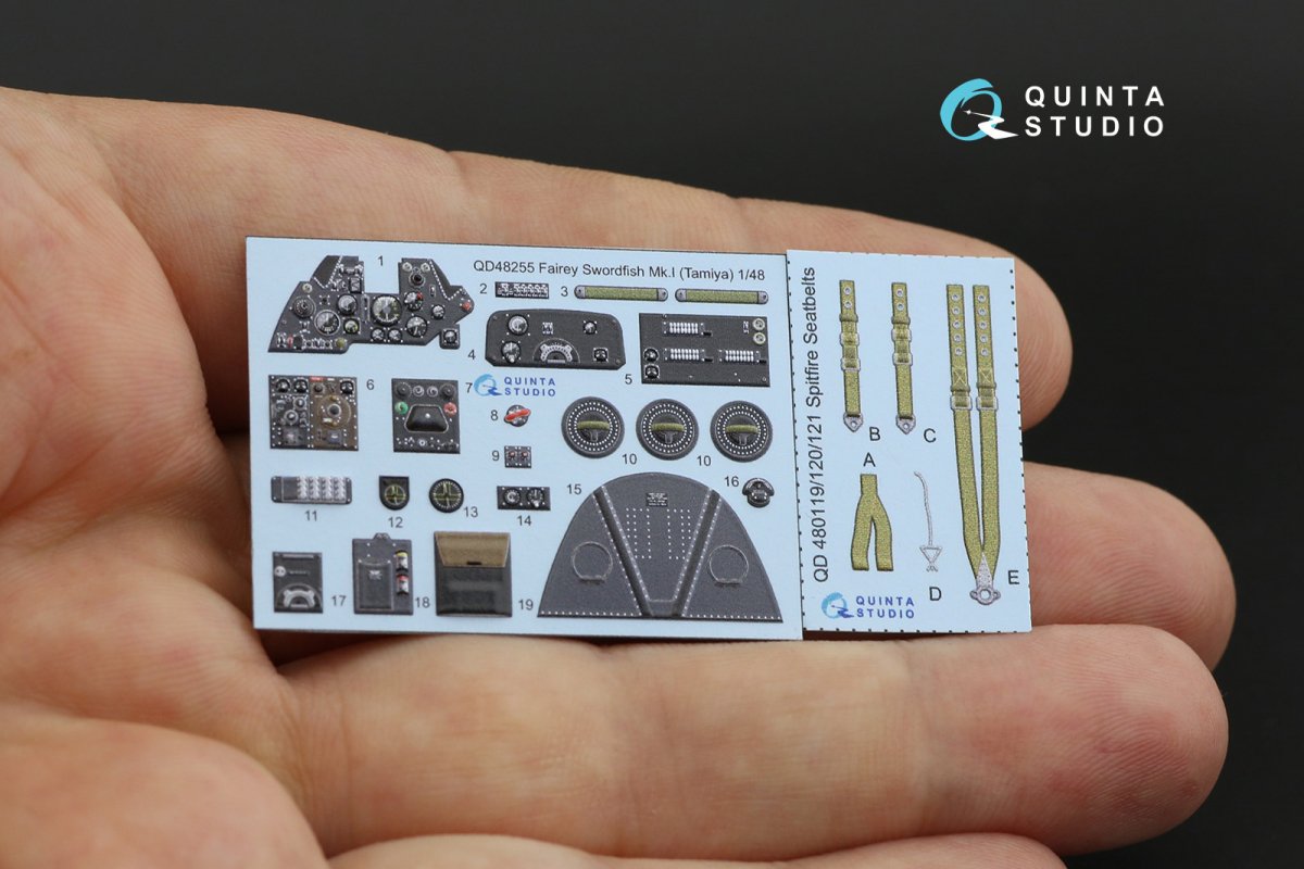 Intérieur imprimé en 3D et coloré sur papier décalcomanie Quinta Studio QD48255 Swordfish Mk.I (Tamiya) 1/48 – image 10