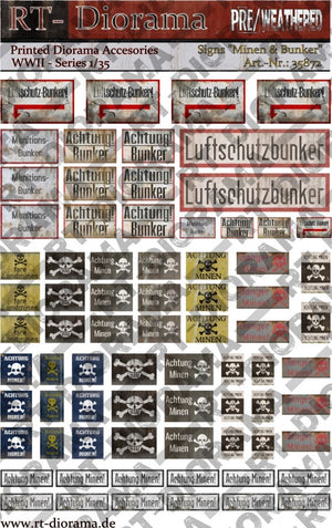 RT-Diorama 35872 Accessoires imprimés : &amp;quot;Achtung Minen&amp;quot; 1/35