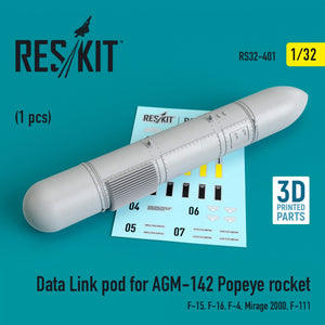 Nappe de liaison de données RESKIT RS32-0401 pour roquette AGM-142 Popeye (F-15, F-16, F-4, Mirage 2000, F-111) 1/32