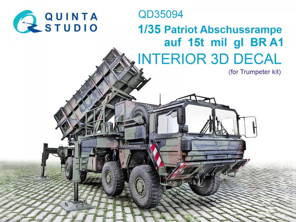 Quinta Studio QD35094 Patriot Abschussrampe auf 15t mil gl BR A1 Intérieur imprimé en 3D et coloré sur papier décalque (Trumpeter) 1/35