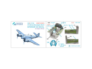 Intérieur imprimé en 3D et coloré sur papier décalcomanie Quinta Studio QDS-72199 Bristol Beaufighter Mk.21 (petite version) 1/72 – image 2