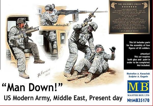 Master Box 35170 Homme à terre ! Armée américaine moderne, Moyen-Orient, époque actuelle (1/35)