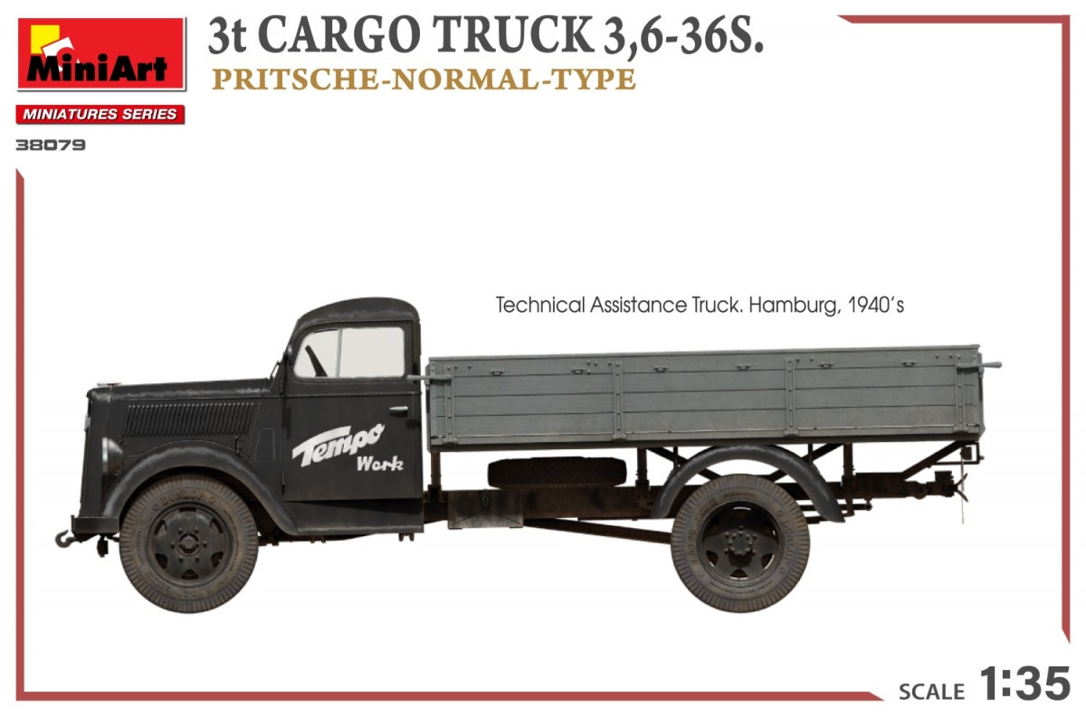 MiniArt 38079 3t CARGO TRUCK 3,6-36S. PRITSCHE-NORMAL-TYPE 1/35 – zdjęcie 12