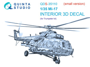 Intérieur coloré imprimé en 3D sur papier décalcomanie Quinta Studio QDS-35110 Mi-17 (Trumpeter) (Petite version) 1/35