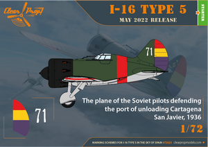 Clear Prop! CP72023 I-16 Type 5 Dans le ciel d&amp;#39;Espagne KIT DE DÉMARRAGE 1/72  – imagen 8