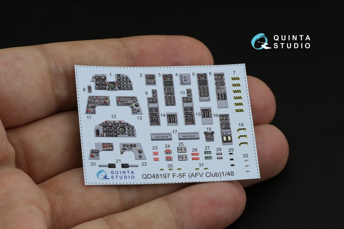 Intérieur imprimé en 3D et coloré sur papier décalcomanie Quinta Studio QD48197 pour F-5F Tiger II (pour AFV Club) à l&amp;#39;échelle 1/48 – immagine 12