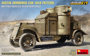 Miniart 39023 MODÈLE DE VOITURE BLINDÉE AUSTIN 1918. SERVICE BRITANNIQUE DUNSTERFORCE. KIT INTÉRIEUR 1/35