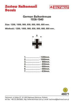 Techmod 48071 - Luftwaffe allemande Balkenkreuze 1936-1940 (1/48) – image 2
