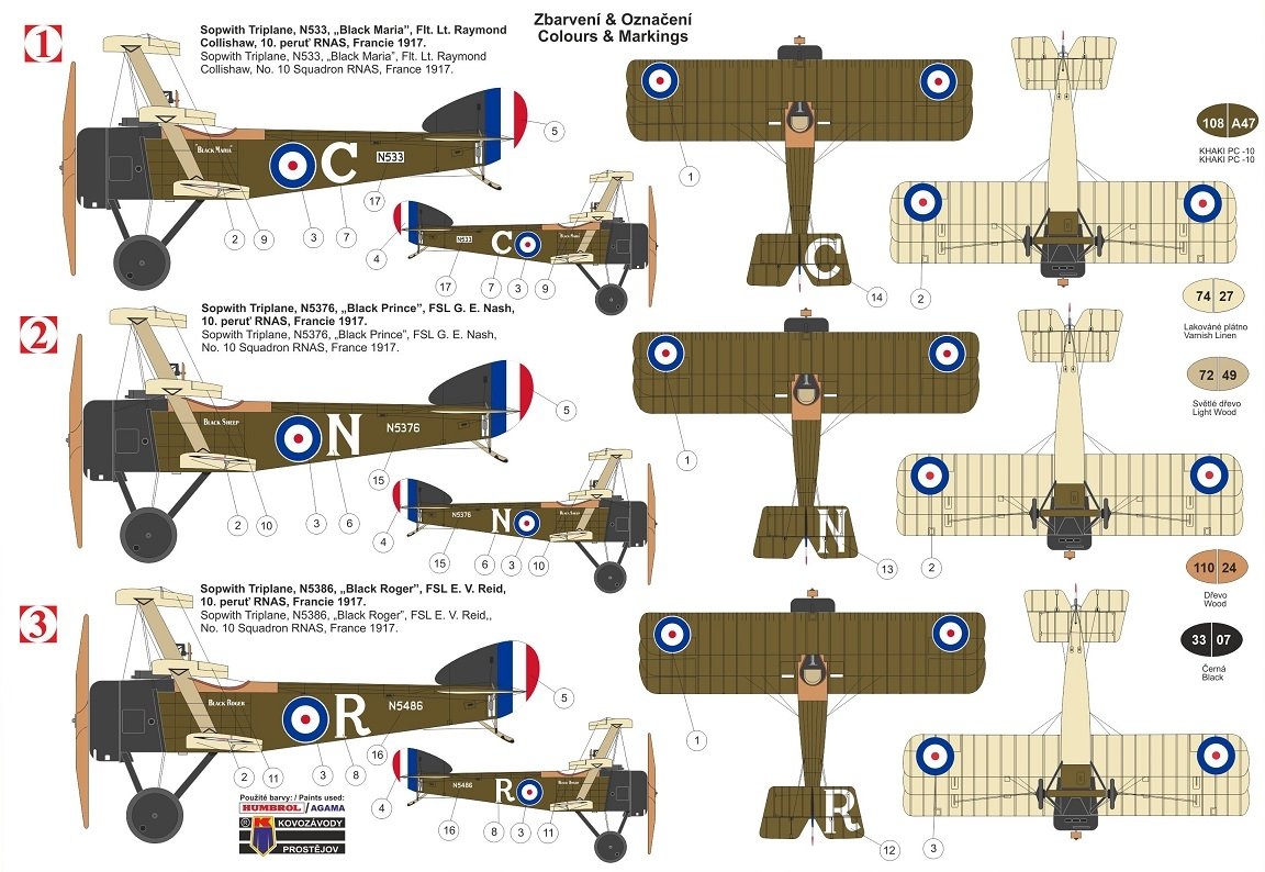 Kozavody Prostejov KPM0181 Sopwith Triplane Noir Vol 1/72 – Bild 2