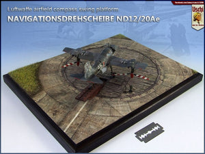 Diorama d&amp;#39;exposition Uschi 3046 Luftwaffe Compass Swing Ramp circulaire 1/72