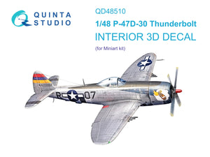 Quinta Studio QD48510 P-47 D-30 Intérieur coloré imprimé en 3D sur papier décalcomanie (Miniart) 1/48