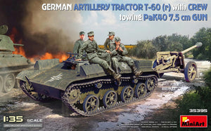MiniArt 35395 Tracteur d&amp;#39;artillerie allemand T-60(r) et son équipage remorquant un canon PaK40 1/35