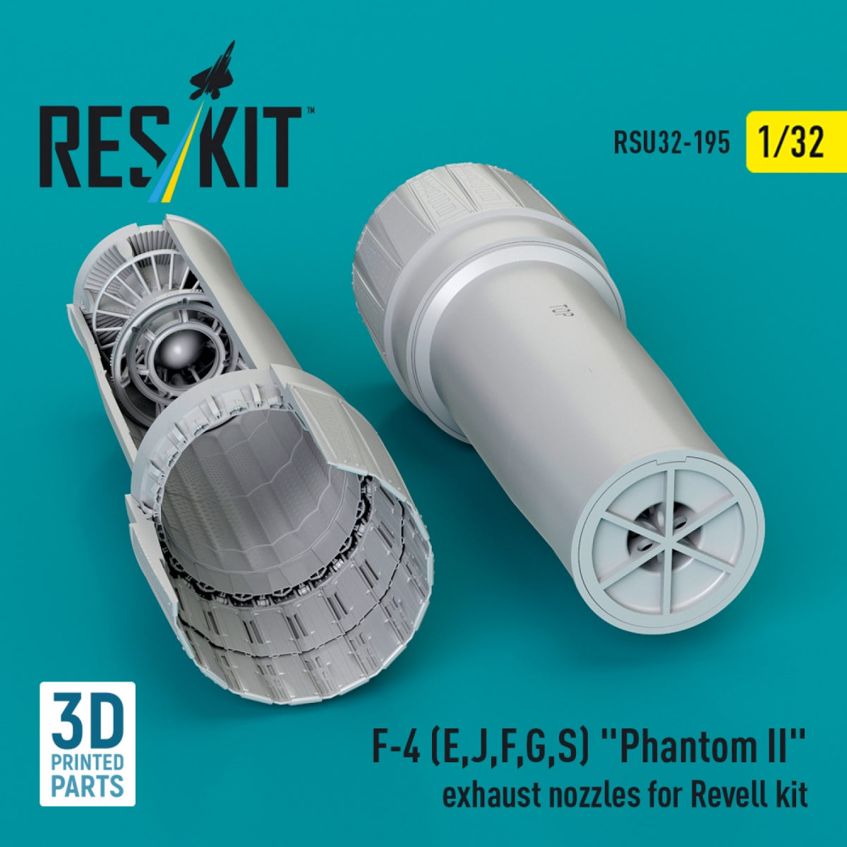 RESKIT RSU32-0195 F-4 (E, J, F, G, S) « Phantom II » tuyères d&amp;#39;échappement pour maquette Revell (impression 3D) 1/32 – image 2