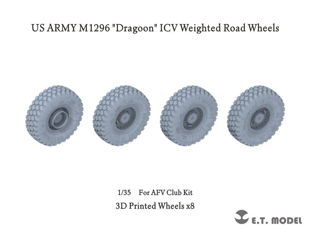 Roues de route lestées ET Model P35-112 US ARMY M1296 « Dragoon » ICV (impression 3D) pour maquette AFV Club au 1/35 – immagine 2